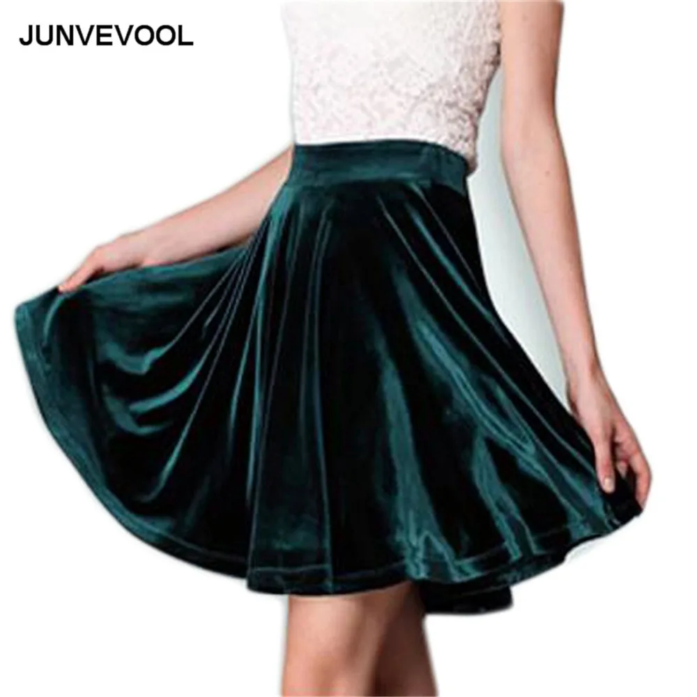 Бархатная мягкая юбка-зонтик; модная повседневная Милая плиссированная одежда; элегантные вечерние облегающие удобные юбки выше колена в стиле ампир