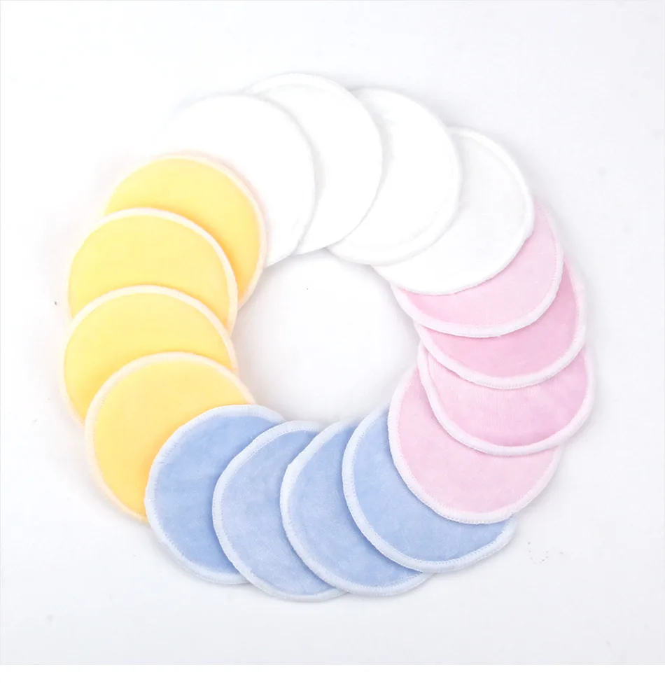4/8/10pcs Washable Cleansing Cotton Reusable Make Up Remover Pads Microfiber Make-up Natural Bamboo Three Layer With Laundry Bag