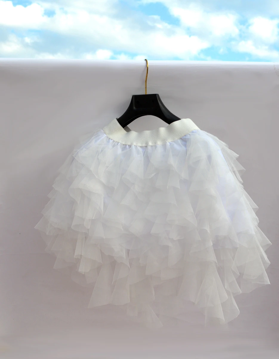 

Mama Girls baby woman lady Irregular tutu Lace Skirt Matching Clothe Double Ruffles Girls Summer Parent Irregular Dress