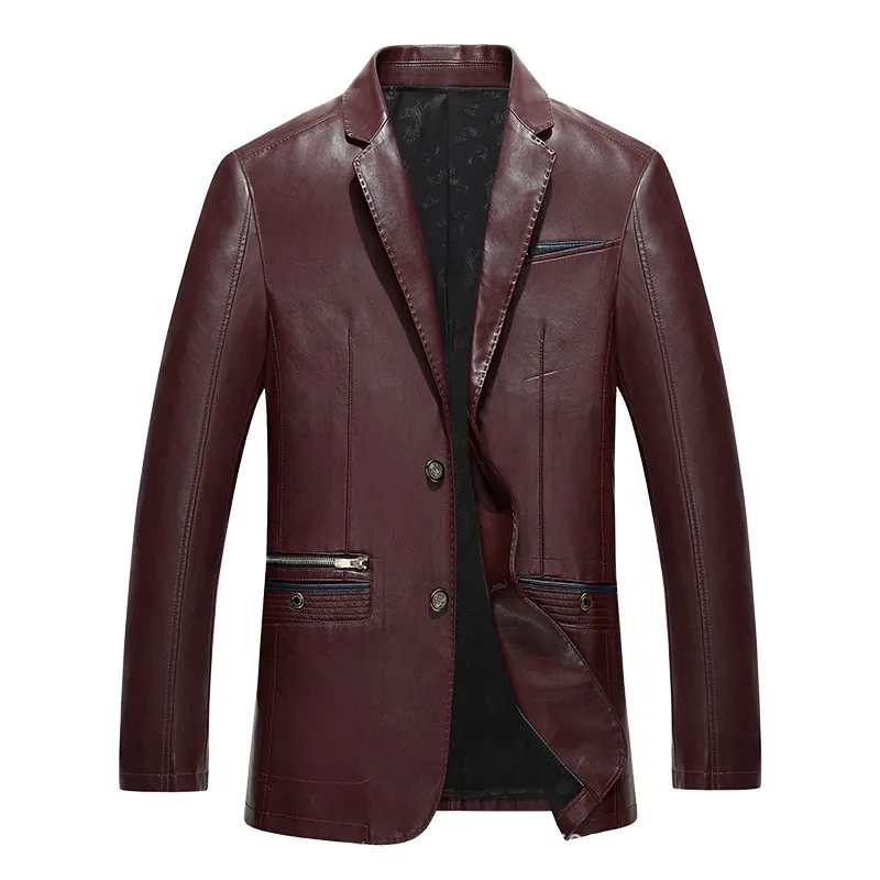 1812 Wholesale Man leather Coat Suit Sheep Skin Slim Thin Young Men jacketin Jackets from Men's