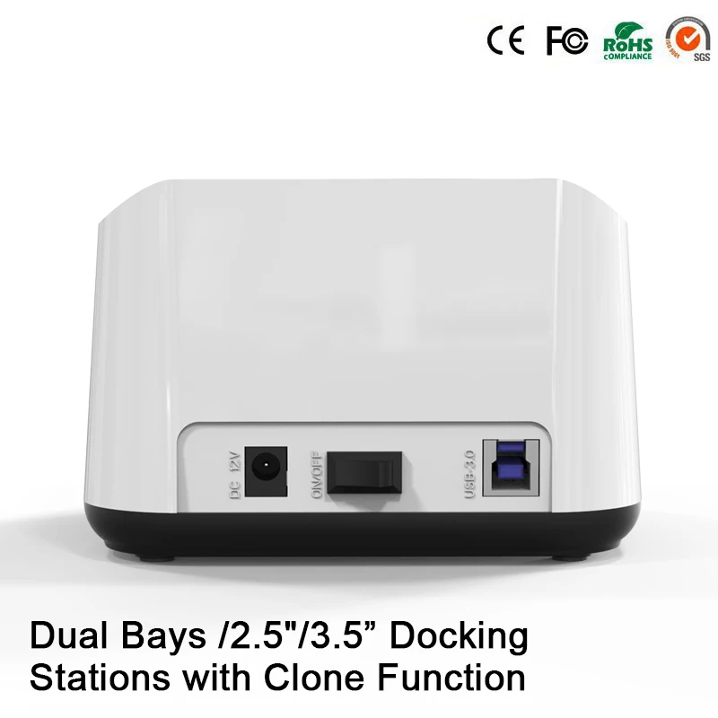  HD05 Aufgerüstet 2 Bay 25/3.5USB 30 zu SATA HDD SSD Docking Station Dual Bay Dock Station mit Klon 