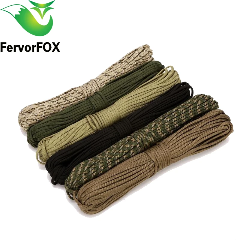 10 متر paracord في 550 paracord في المظلة الحبل الحبل حبل مل المواصفات النوع الثالث 7 ستراند تسلق التخييم بقاء paracord