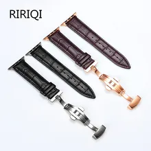 Ремешок аллигатора для iWatch Apple Watch 38 мм 42 мм серия двойная Пряжка Бабочка Пряжка ремешок из крокодиловой кожи