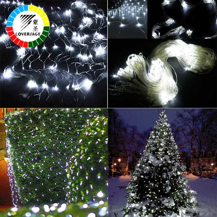 Coversage 2x3M 4x6M Christmas Garlands LED String Christmas Net Lights Fairy Xmas Party Garden Wedding Decoration Curtain Lights Coversage 2x3M 4x6M Christmas Garlands LED String Christmas Net Lights Fairy Xmas Party Garden Wedding Decoration Curtain Lights