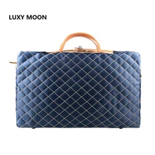Fashion Large Men Travel Bags Polyester Plaid Lattice Duffle Business Weekend Bags Traveling Totes Handbags canvas duffel 479