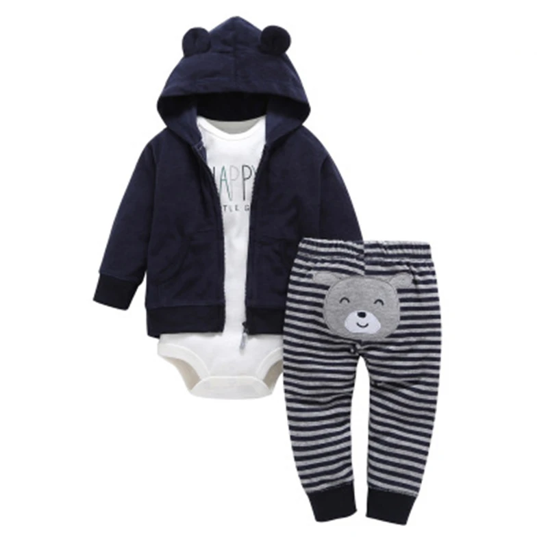Комплект из 3 предметов, кардиган, пальто с длинными рукавами, жилет, панталоны, комплект одежды для маленьких мальчиков, одежда для малышей, зима-весна - Цвет: 16880813