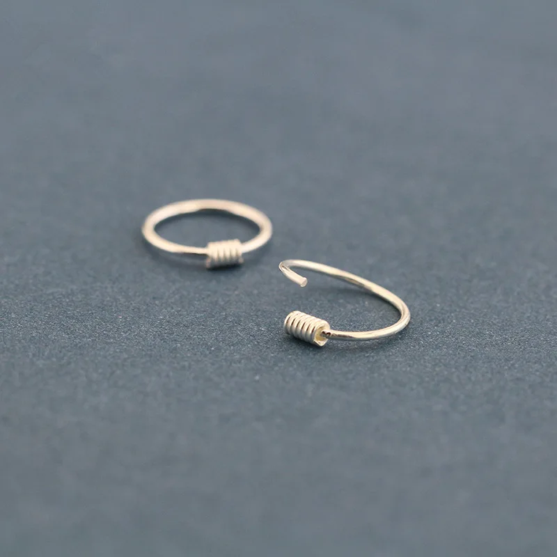 Серебряные серьги S925 пробы тайские серебряные кольца с винтом антиаллергенные