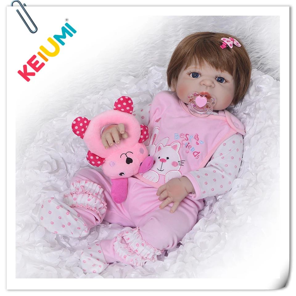 

Lovely 23 inch Full Silicone Reborn Baby Dolls Girls For Children's Day Gifts Realistic 57 cm Princess Baby Reborn Brinquedos