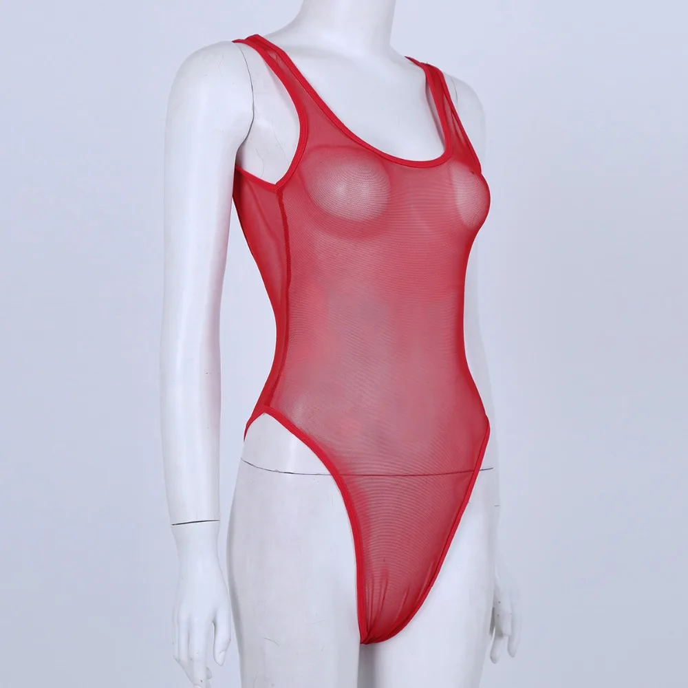 Женское белье боди сексуальный купальник цельный сетчатый прозрачный с высоким вырезом без рукавов купальник сексуальный боди костюм