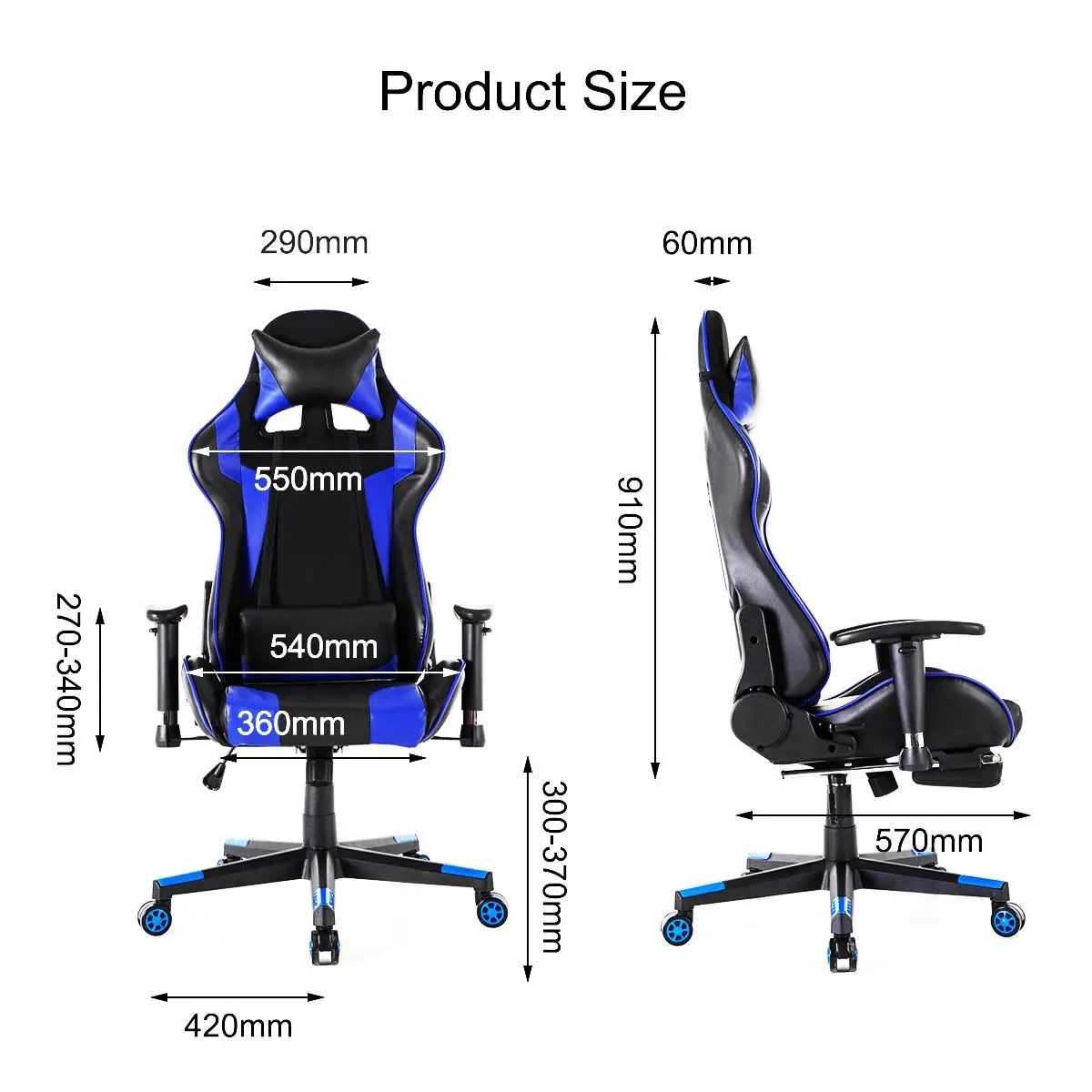 180° Lying Gaming Chair Electrified Internet Cafe Armchair High Back Computer Office Furniture Executive Desk Chairs Recliner