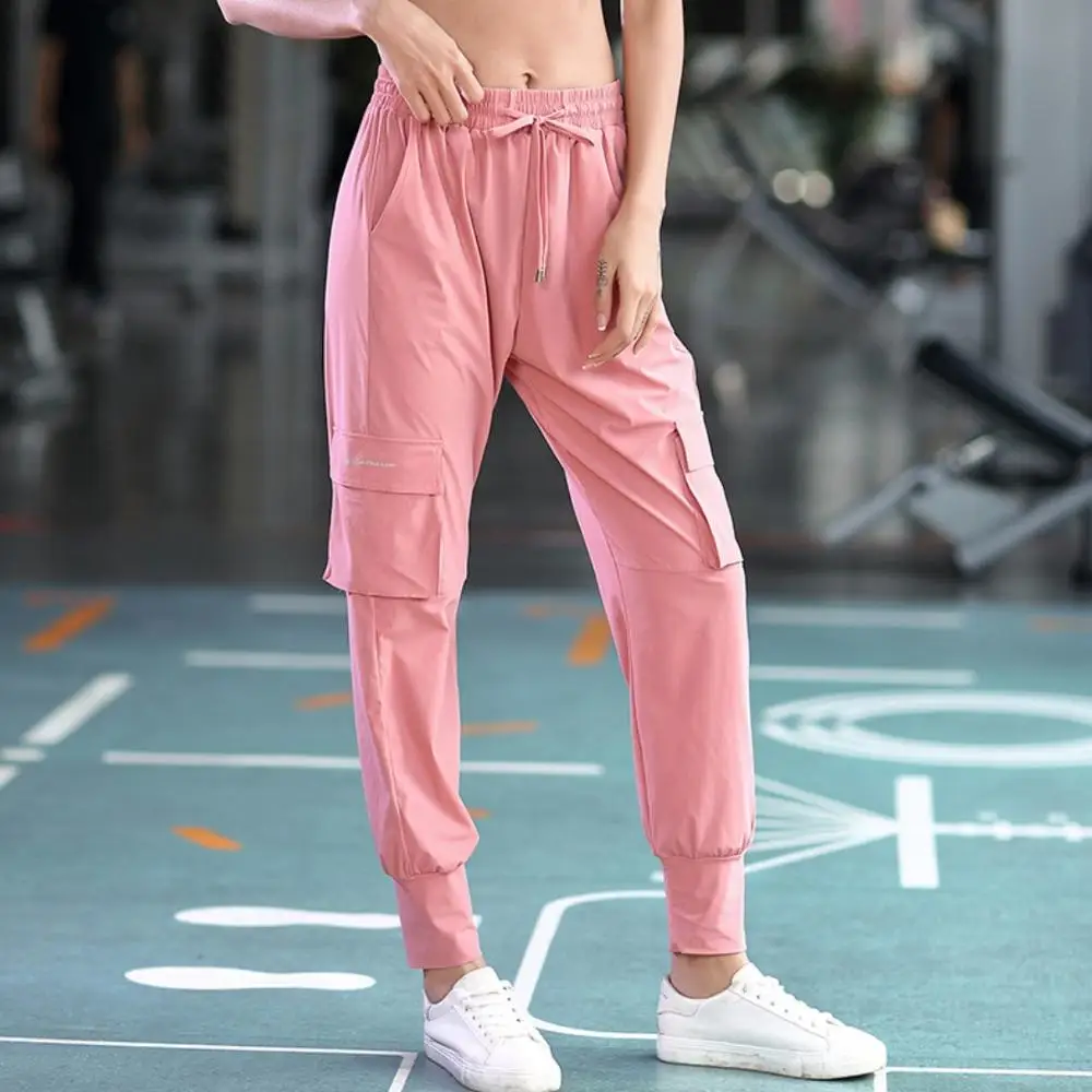 EF8250 Four Pockets Running Pants Women Outdoor Fitness Pants High