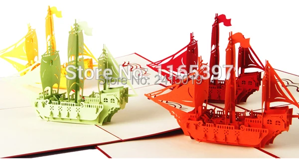  Free shipping 5pc/lot 13x16cm handmade exquisite 3D fold up greeting invitation card kids children  - 32728452967