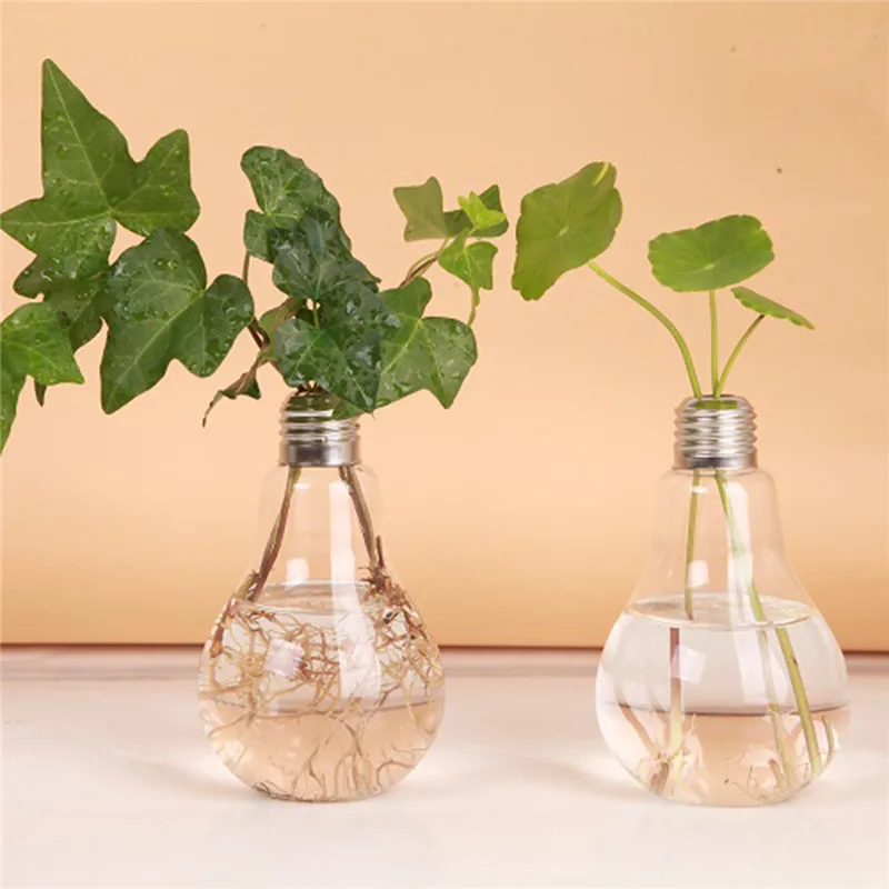 

24 X D8*14cm Transparent Glass Flower Vase Bulb Shape Hydroponic Container Terrarium Plant Flower Pot Home Office Decor