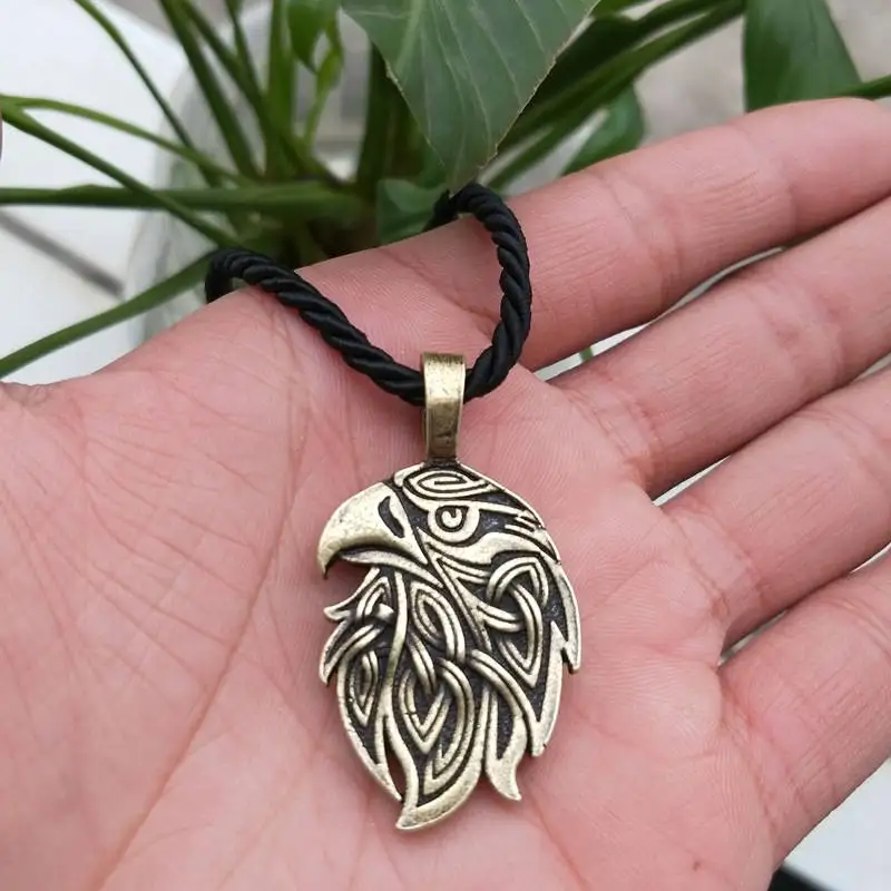 Eagle Pendant Ornament Ethnic Predatory Bird Amulet Knot.Bronze.Sterling Oxidized eagle necklace animal (1)