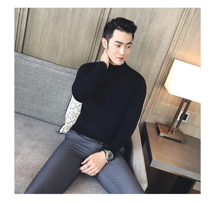 best sweaters for men MRMT 2022 Brand Autumn New Knitting Men's Sweater Pullover for Male Half High Collar  Sweater sweater crewneck
