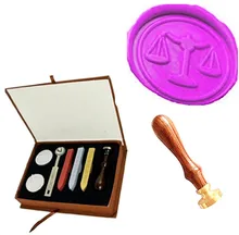 Vintage Libra Balance Wedding Invitation Wax Seal Sealing Stamp Sticks Spoon Gift Box Set Kit Custom Picture Logo