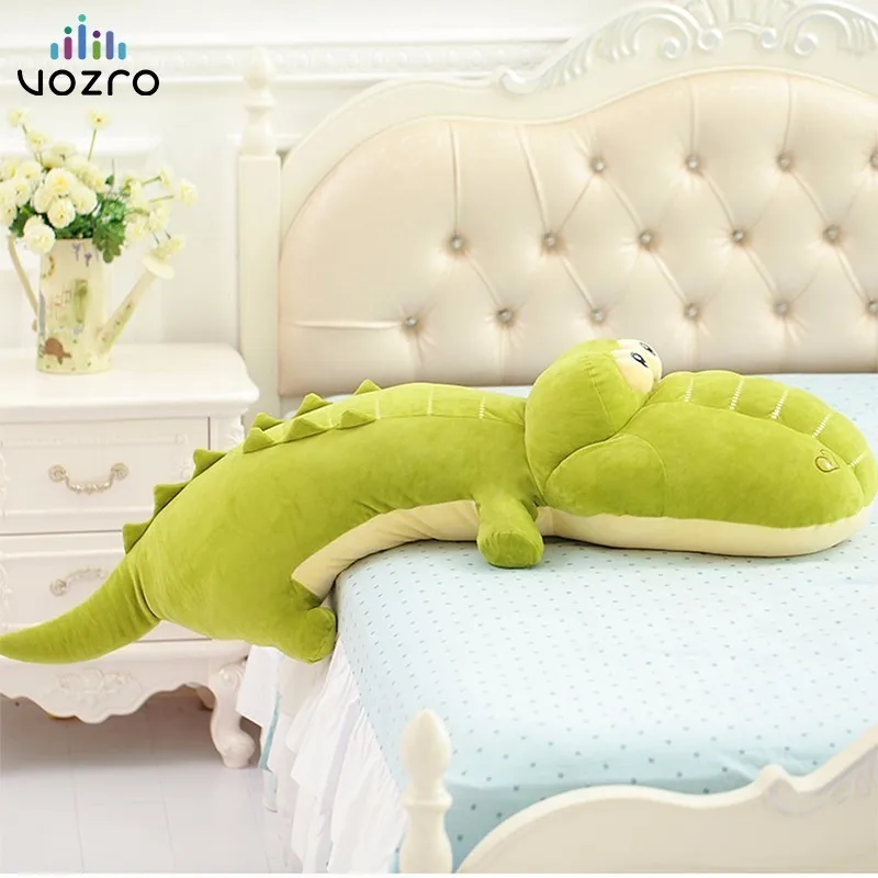 

VOZRO Big Plush Green Sleeping Pad Thickening Neck Travel Pillow Crocodile Doll Adult Children Floor Coussin Almofadas Overwatch