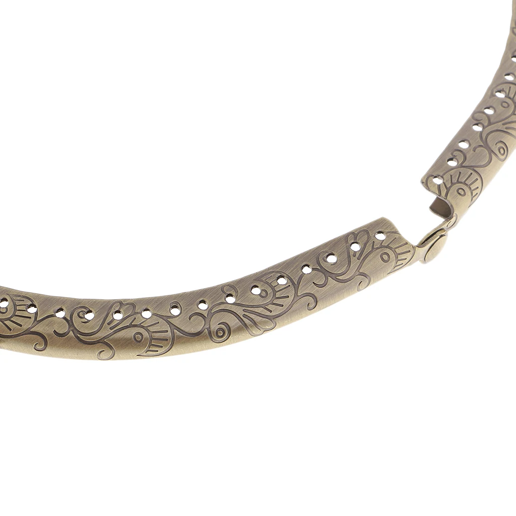  24.5cm Metal Arch Frame Kiss Clasp Lock Bead Head for DIY Handbag Purse Coin Bag