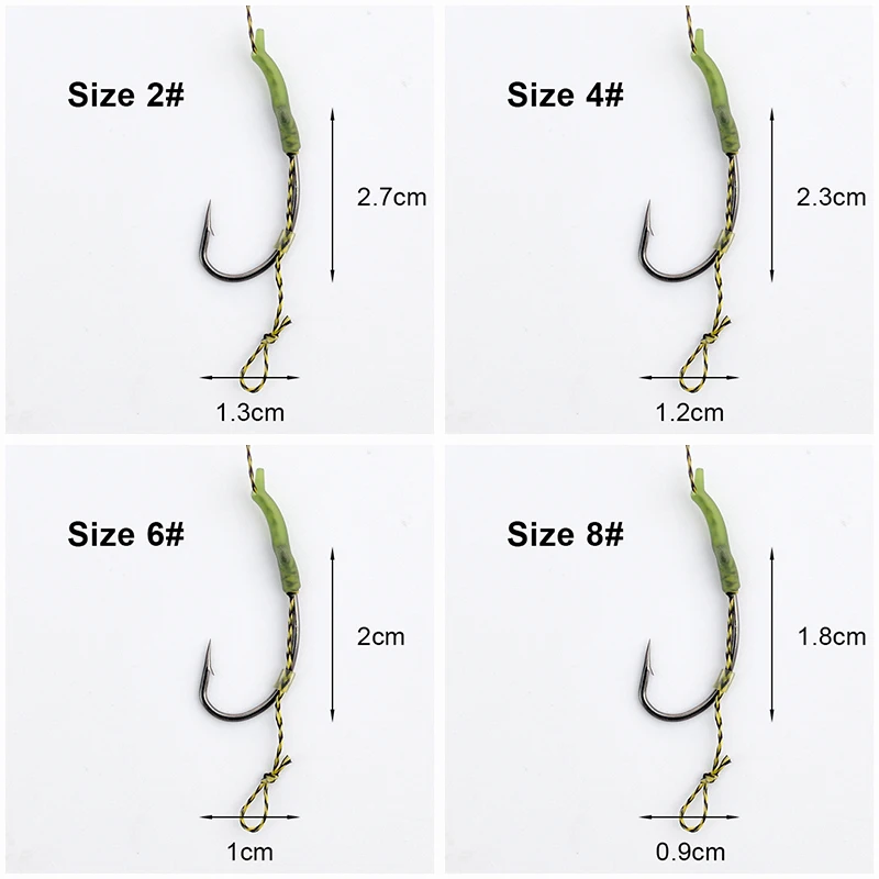 Карп Рыбалка волос Rig 2 шт./компл. готовые кривая хвостовиком крючок для рыбалки на карпа, волосы Rig связаны готовы карп рыболовные крючки Размеры 2#4#6#8