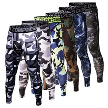 Новинка, 3D камуфляжные Компрессионные Мужские штаны, модные колготки, для бега, фитнеса, высокая эластичность, для бега, базовый слой, обтягивающие мужские Леггинсы