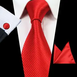 Красный чистого цвета Мужские Классический галстук в горошек галстук в полоску для Для мужчин официальную встречу прополка Красочный