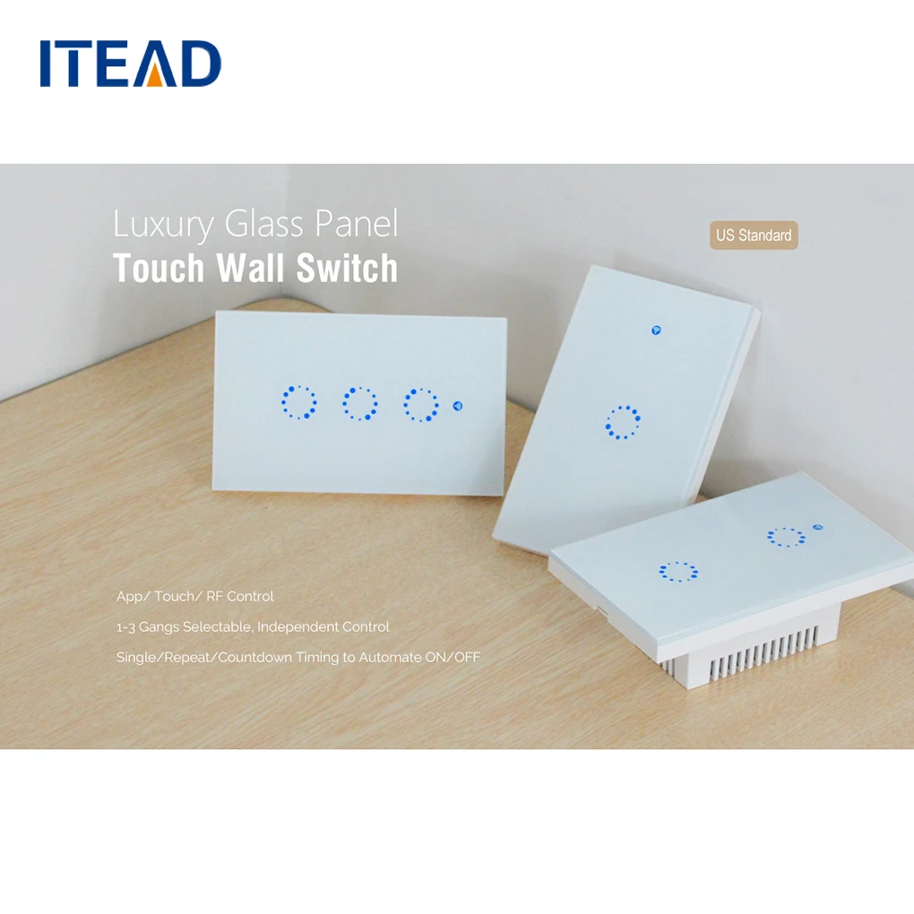 

Sonoff T1 US 1/2/3 Gang Smart Touch Light Switch Intelligent WiFi RF Remote Control Lamp Switch Panel Timing Wall Switch