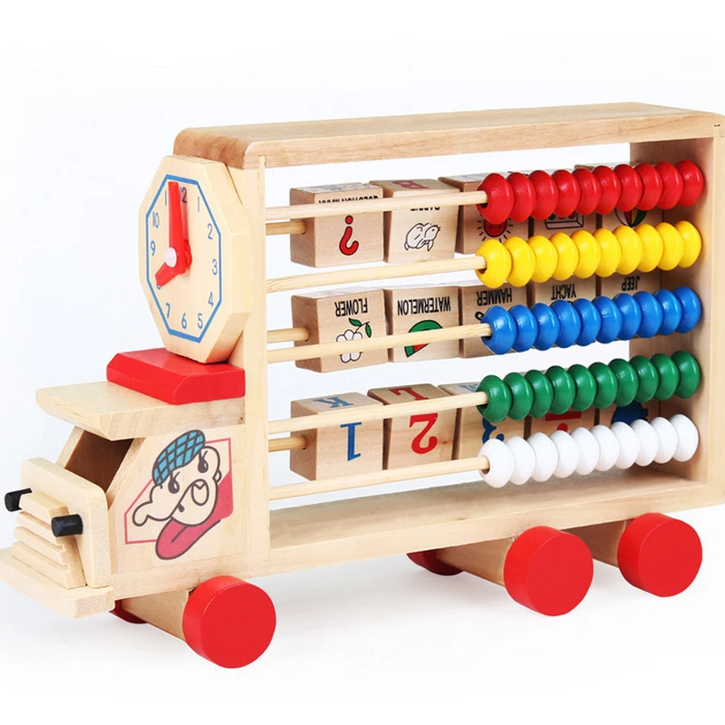 

Wooden Abacus Counting Beads Maths Toy car Clouds Computation Bead Blocks Kids Learning Early Educational Children Birthday Gift