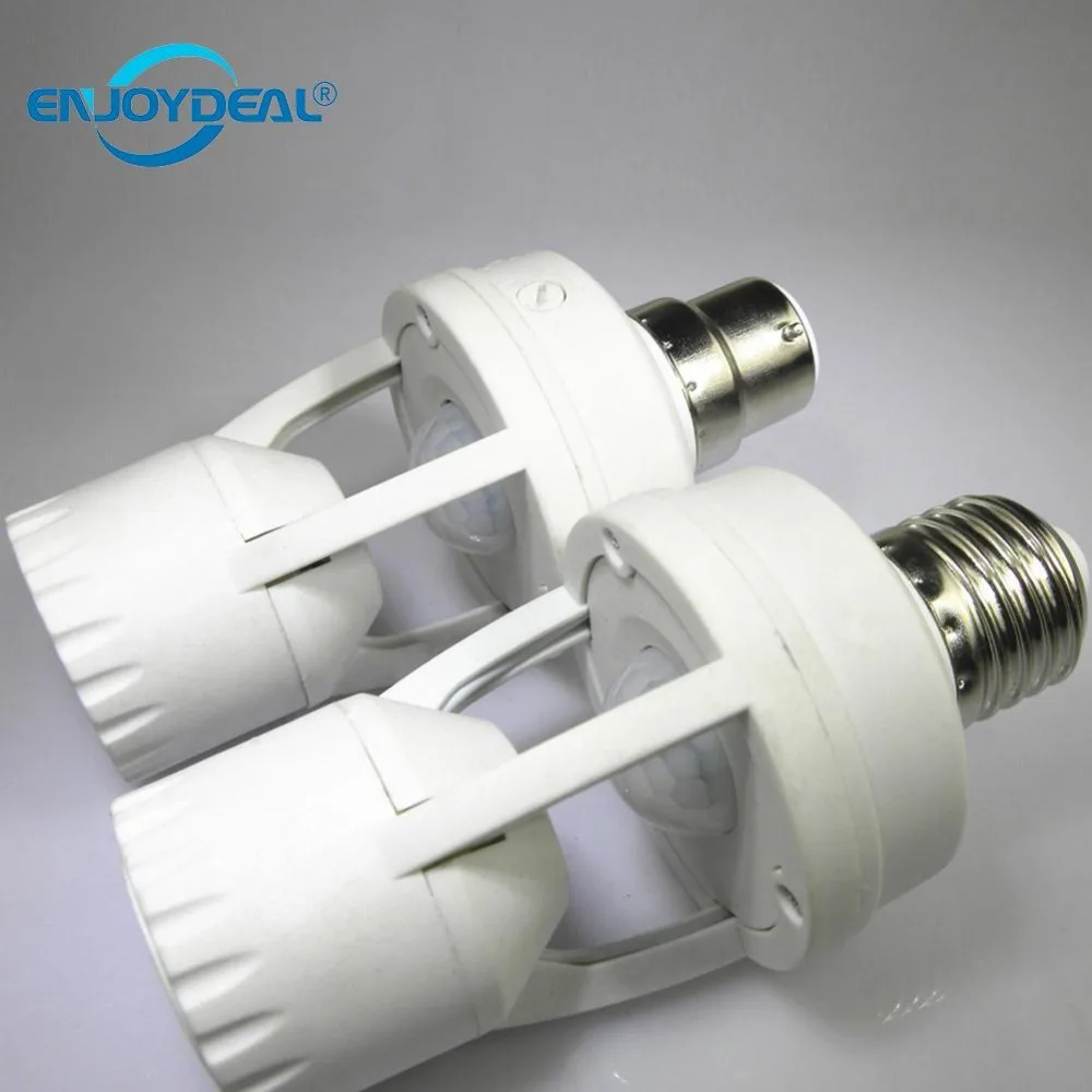 

100~220V PIR Infrared Motion Sensor LED Lamp E27/E14/B22 Base Holder Screw Light Bulb Control Switch Socket Adapter