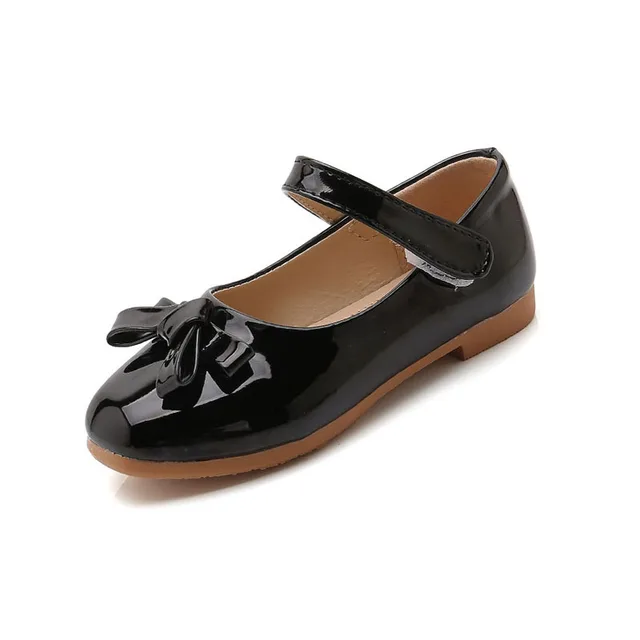 Little Girl Flower Children Bowknot Patent Leather Shoes For Girls