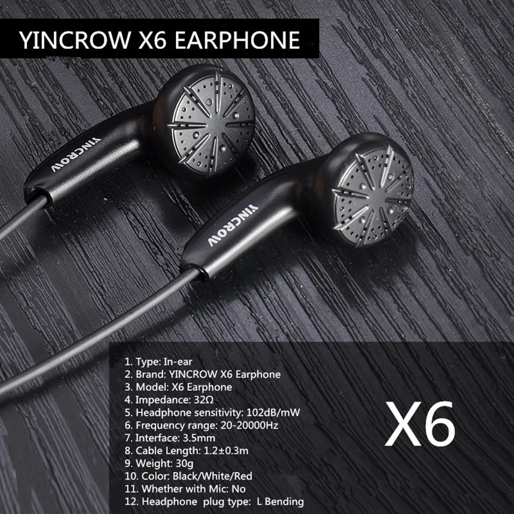 YINCROW X6 3,5 мм наушники-вкладыши Наушники плоской головкой наушники Профессиональный лихорадка HIFI без микрофона для iphone
