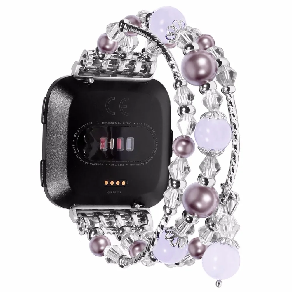 Crystal Pearl Bracelet for Apple watch Strap 4 Agate Beads Stretch Faux Stone Replacement Wristband Iwatch 3/2/1 44/42/40/38 | Наручные