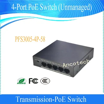 

Free Shipping DAHUA 4-Port PoE Switch (Unmanaged) Support 10/100Mbps Auto-Negotiation Without Logo PFS3005-4P-58