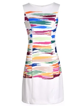 

Fashion 2016 Arrival Women Cartoon Gradient Print Dress Elegant Sheath A-Line Dresses