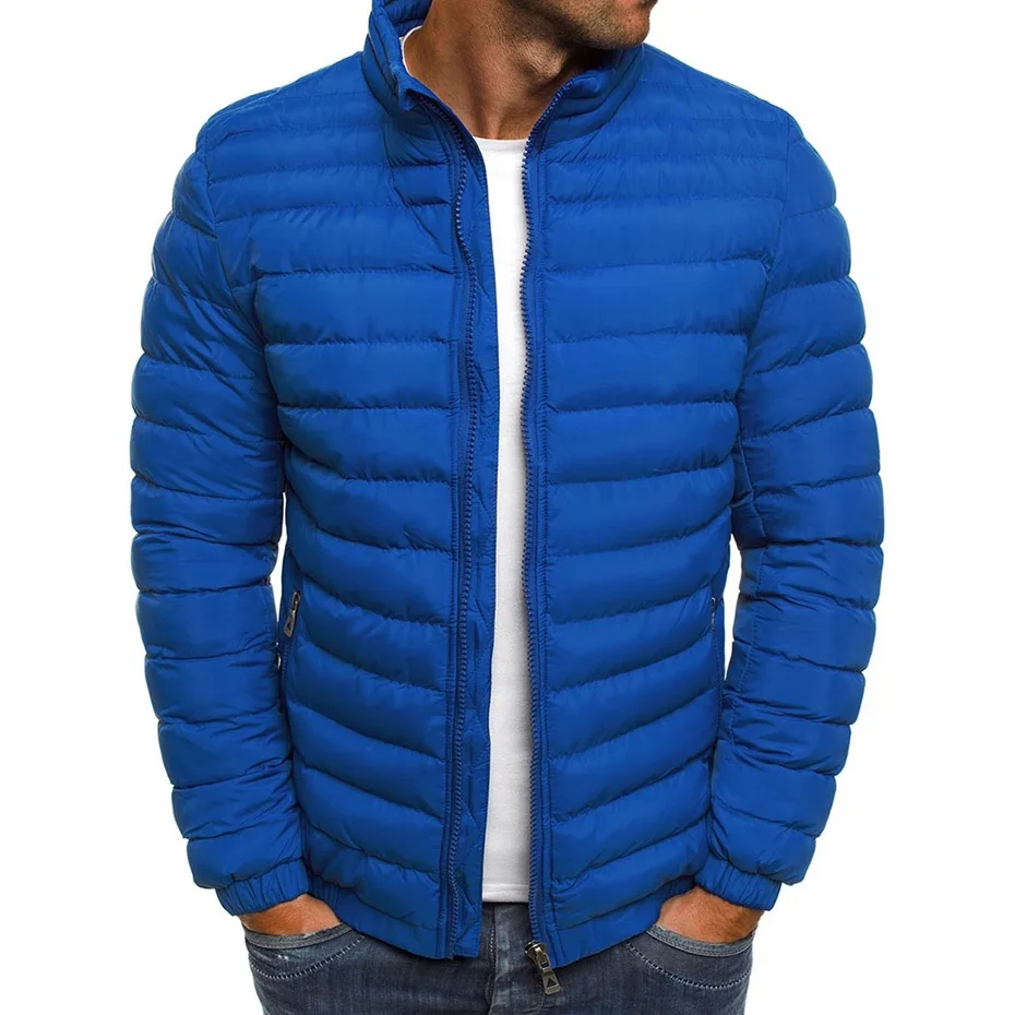 Мужская парка с воротником стойкой Zogaa однотонная Толстая Повседневная куртка