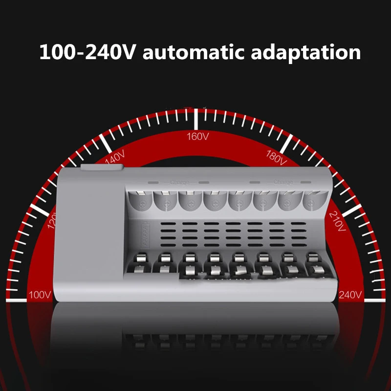 8 слотов Смарт быстрое зарядное устройство для Aa Aaa Ni-MH/Ni-Cd перезаряжаемые батареи и вилки(ЕС Plug