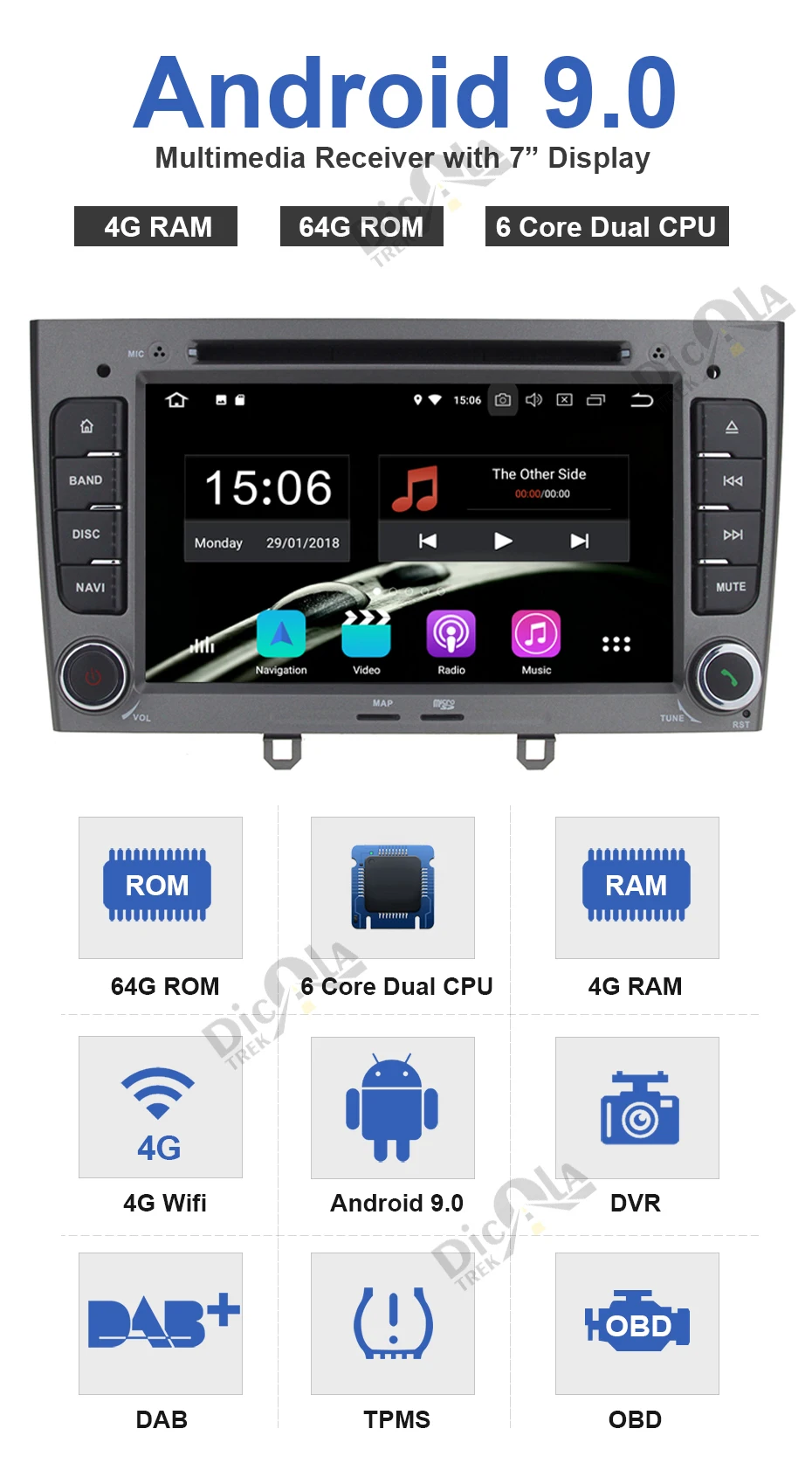 Discount 7" IPS HD 2DIN Android 9.0 4G+64G Car DVD Player GPS Navi for Peugeot 408 for Peugeot 308 308SW Audio Radio Stereo Head Unit 3 Discount 7" IPS HD 2DIN Android 9.0 4G+64G Car DVD Player GPS Navi for Peugeot 408 for Peugeot 308 308SW Audio Radio Stereo Head Unit 3