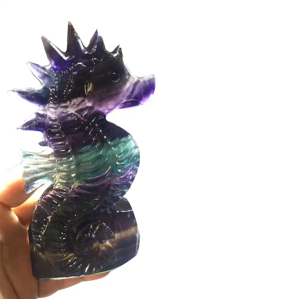 Cristal Natural Tallado De Siete Colores Fluorita Animales Mar Caballo Sanacion Arco Iris Fluorita Alta Calidad Piedra Mineral Cuarzo Aliexpress aliexpress es