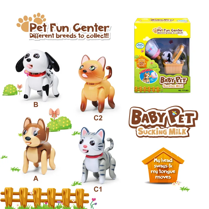 

New Baby Pet Sucking Dog Cat Doll Interactive Electronic Pet Toy For Children Gift -the Pets Tongue Stick Out Drink Milk Bottle