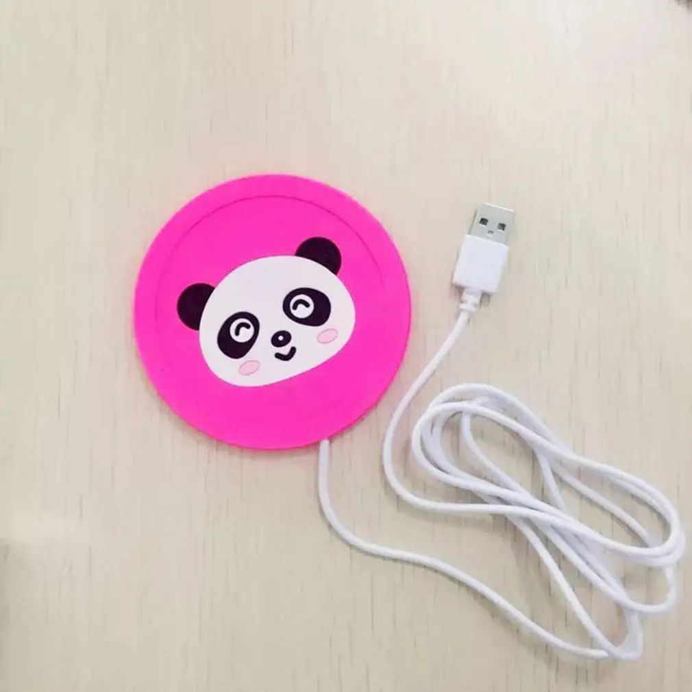 

PVC Soft Rubber Heating Coaster Cartoon Insulation Mat Anti-slip Mat Usb Heating Soft Rubber Coaster