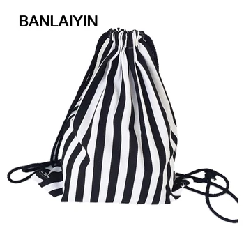 

Drawstring Backpack Canvas Draw String Bag Sac A Dos Rucksack Sack Mochila Feminina