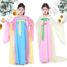 Детская чанъэ китайский национальный костюм для девочек императрица у Zetian танцевальный костюм, китайский, традиционный принцессы Hanfu Костюмы 18