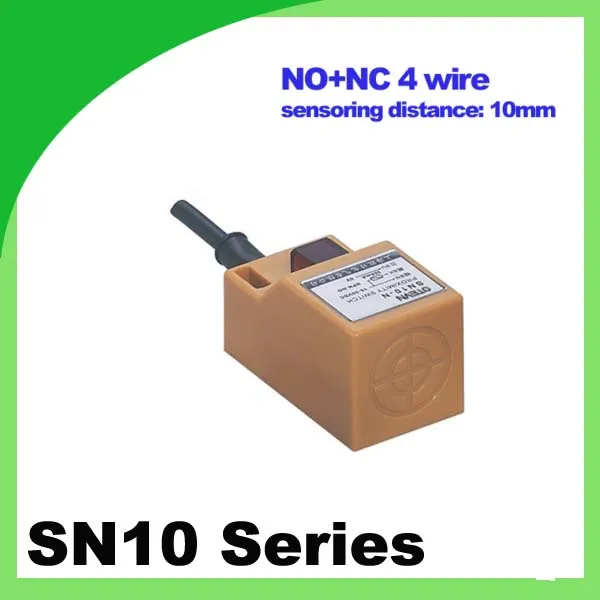 

non-shielded 4 wire NO+NC 30*30*52mm Square inductance switch SN10 proximity switch