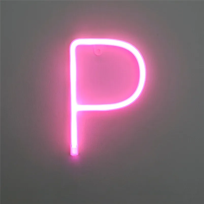 LED Letter Night Lights Plastic Light Up Letters Standing Hanging Warm Pink Light Home Decor Luces Led Decoracion 40JUL2233