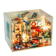 Креативные Аниме фигурки миниатюрные комплекты кукольных домиков мини мебель С Пылезащитным покрытием ручная сборка Кукольный дом наборы детские игрушки сделай сам