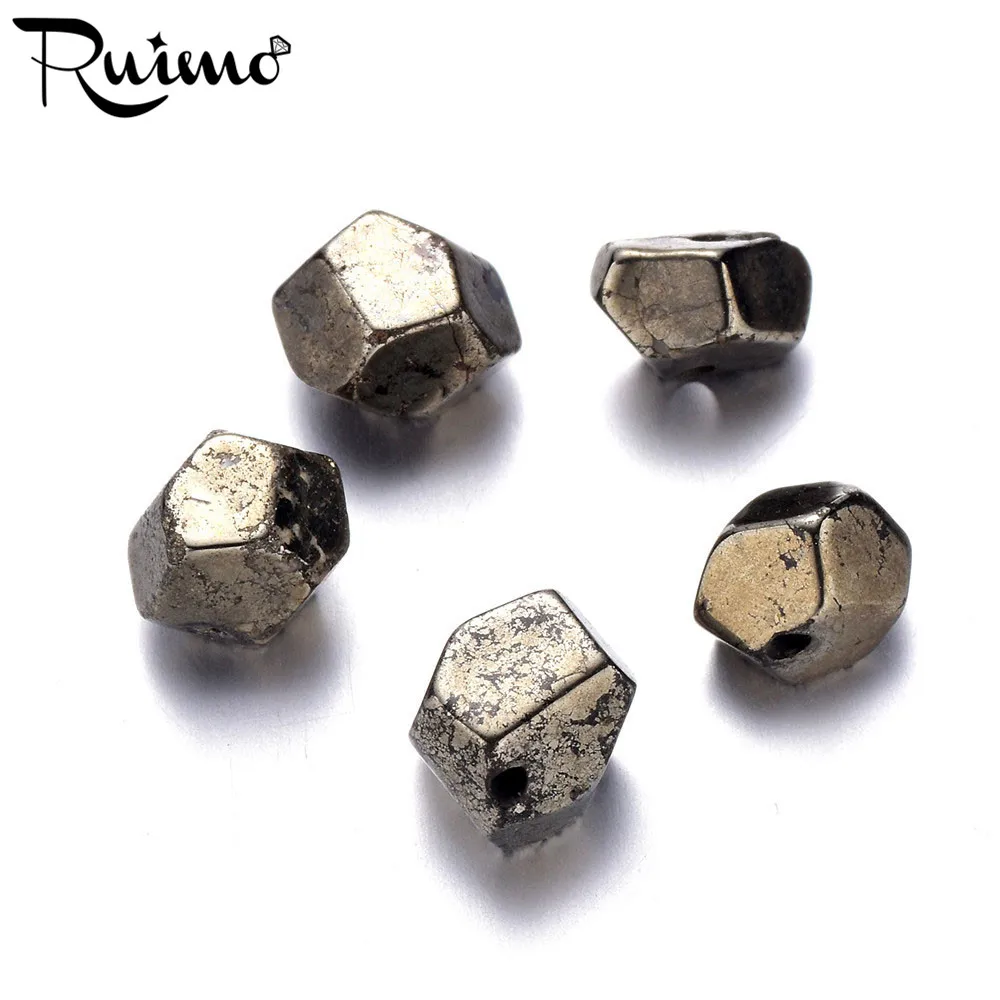 

RUIMO Irregular pyrite beads Natural Stone Beads Small Hole Beads Charms For Bracelet Jewelry Making Wholesale