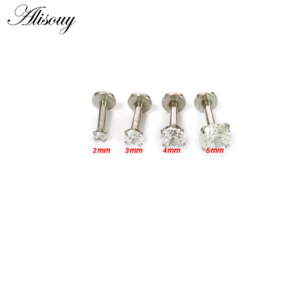 Piercing Jewelry Body Piercing Earrings Ear Piercing Jewelry Metal Jewelry Body Piercing Jewelry Body Jewelry 1 Pc color Labret Lip Ring Zircon Anodized Internally Threaded Prong 16G Tragus Helix Ear Piercing Earring women