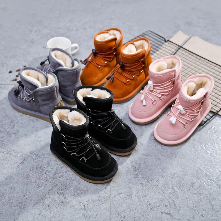 

ULKNN 2018 Winter Boots For Children Warm Plush Baby Girls Snow Shoes Kids Ankle Fashion Shoes Toddle Boys School Boots 5 colors