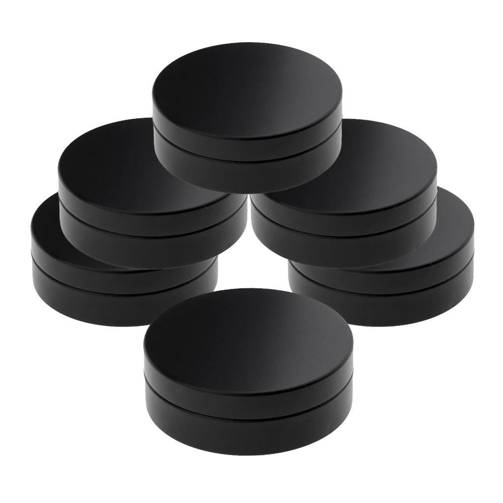 100ml Empty Aluminium Cosmetic Pot Jar Tin Container Box Screw Lid Can Bottle Case Craft Lot - Black Colors (6 Pack)
