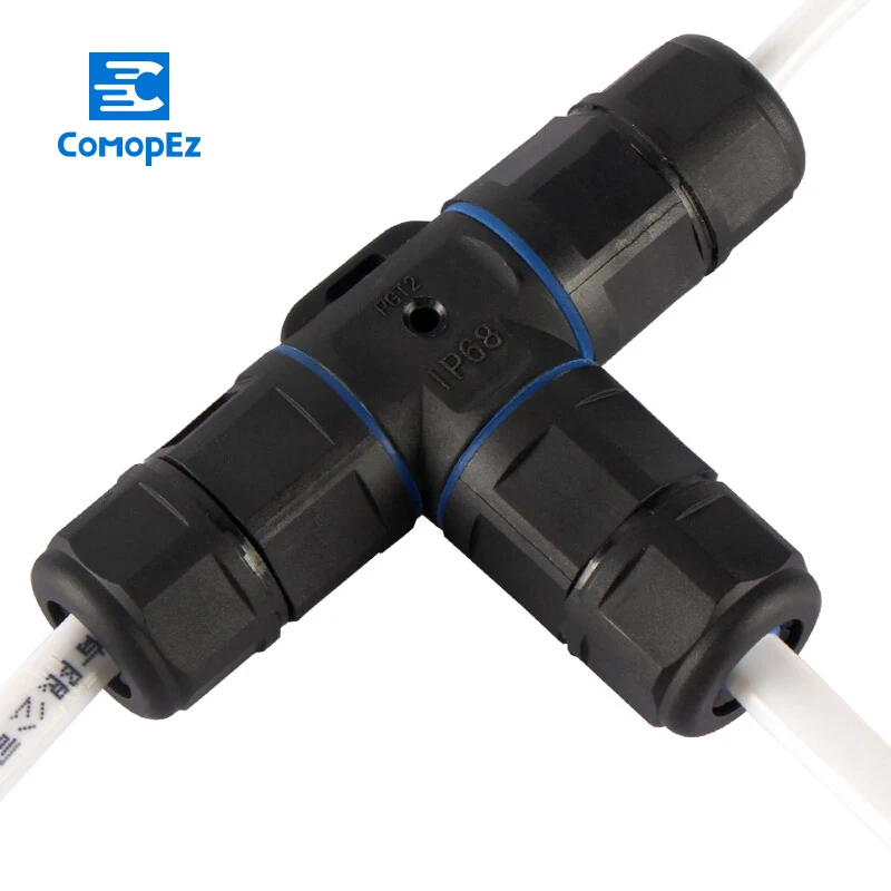 10pcs T Type Waterproof Connector 2 pin IP68 250V&16a 8 12mm Electrical