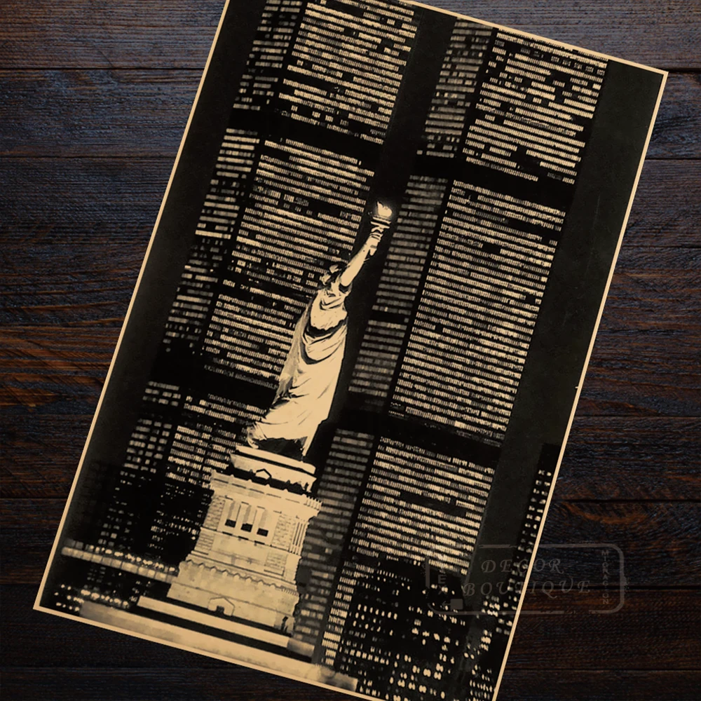 

Valuable Photos World Trade Center Liberty Vintage Poster Retro Canvas DIY Wall Stickers Art Home Bar Posters Decor Gift